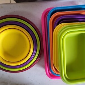 Silicone Nesting Food Storage Containers Set - Multicolor
